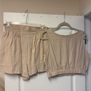 Beige linen 2 piece set